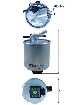 Топливный фильтр MAHLE KL 440/36