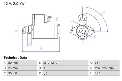 Стартер BOSCH 0 986 026 010