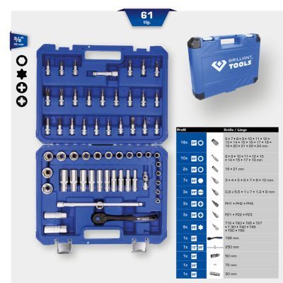 Muciņatslēgu komplekts KS TOOLS BT021061