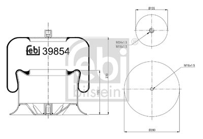 Pneimoatsperes spilvens, Pneimopiekare FEBI BILSTEIN 39854