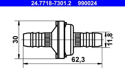 ATE 24771873012 Vārsts, Vakuumlīnija