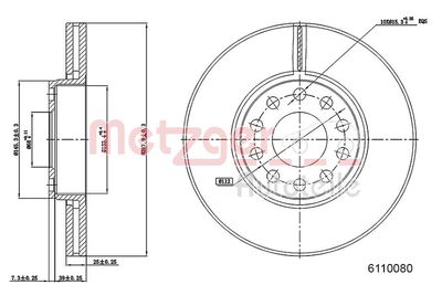 Bremžu diski METZGER 6110080