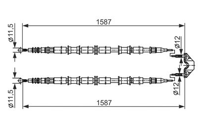 Тросик, cтояночный тормоз BOSCH 1 987 482 537