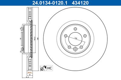 Тормозной диск ATE 24.0134-0120.1