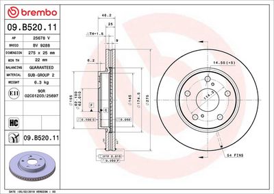 Bremžu diski BREMBO 09.B520.11