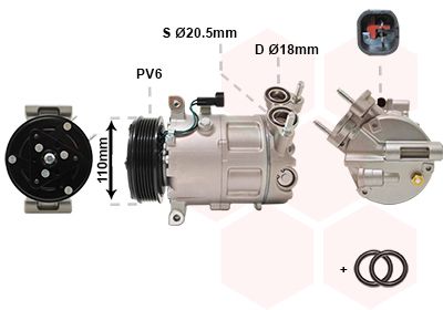Компрессор, кондиционер VAN WEZEL 5900K192