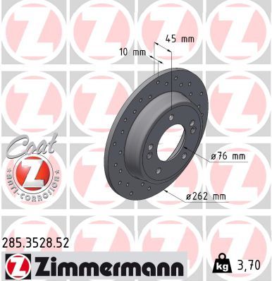 Bremžu diski ZIMMERMANN 285.3528.52