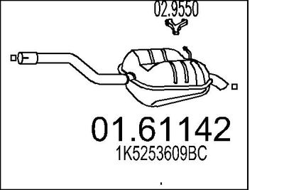 Глушитель выхлопных газов конечный MTS 01.61142