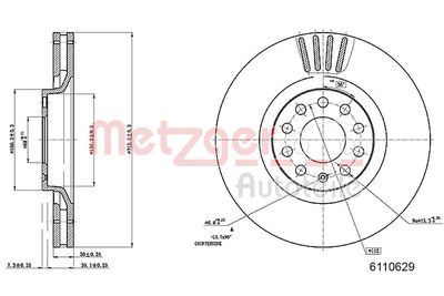 Bremžu diski METZGER 6110629