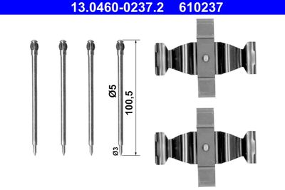 Комплектующие, колодки дискового тормоза ATE 13.0460-0237.2