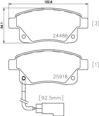 Bremžu uzliku kompl., Disku bremzes HELLA PAGID 8DB 355 012-781