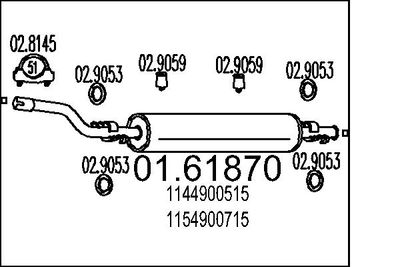 Глушитель выхлопных газов конечный MTS 01.61870