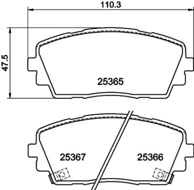Bremžu uzliku kompl., Disku bremzes HELLA PAGID 8DB 355 020-611