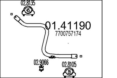 Труба выхлопного газа MTS 01.41190