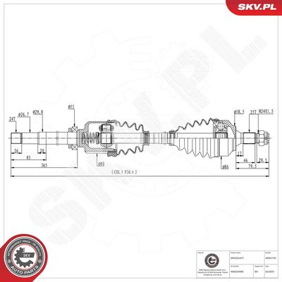 Piedziņas vārpsta ESEN SKV 40SKV193
