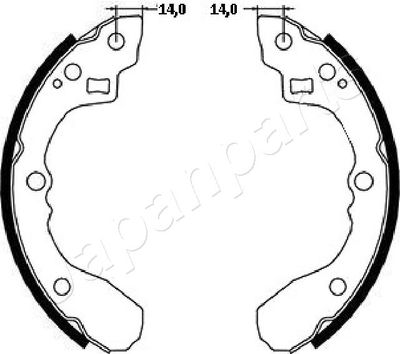 Bremžu loku komplekts JAPANPARTS GF-398AF