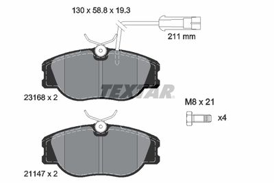 Комплект тормозных колодок, дисковый тормоз TEXTAR 2316803
