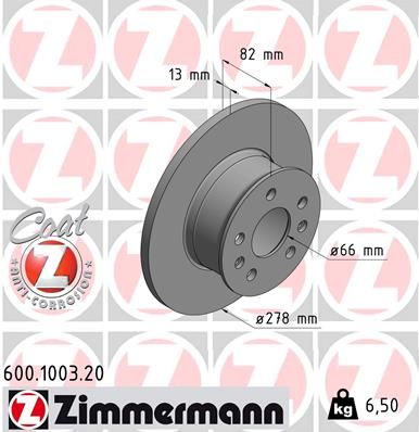 Bremžu diski ZIMMERMANN 600.1003.20