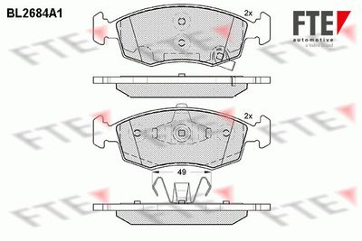 Bremžu uzliku kompl., Disku bremzes FTE 9010914