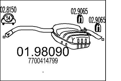 Глушитель выхлопных газов конечный MTS 01.98090