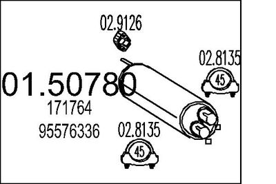 Средний глушитель выхлопных газов MTS 01.50780
