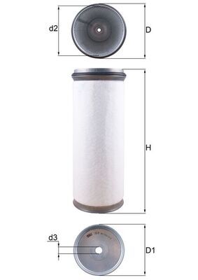 Sekundārā gaisa filtrs MAHLE LXS 47