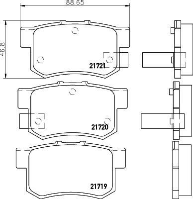 Bremžu uzliku kompl., Disku bremzes HELLA PAGID 8DB 355 016-451