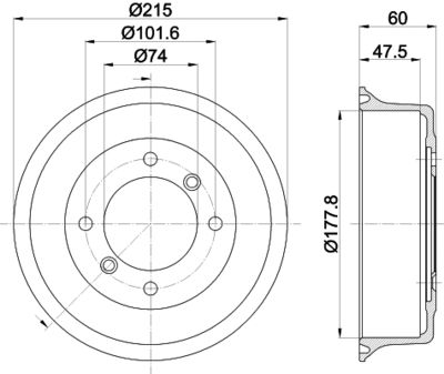 Тормозной барабан HELLA 8DT 355 302-041