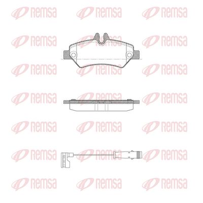 Bremžu uzliku kompl., Disku bremzes REMSA 1246.02