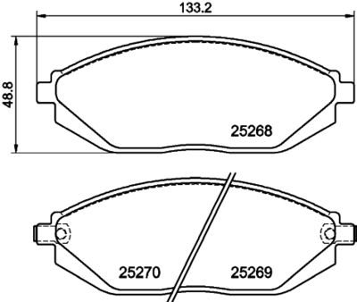 HELLA PAGID 8DB355015771 Bremžu uzliku kompl