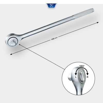 Uzgriežņu atslēga ar pārslēdzamu sprūdmehānismu KS TOOLS BT025900