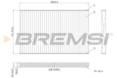 Фильтр, воздух во внутренном пространстве BREMSI FC1404A