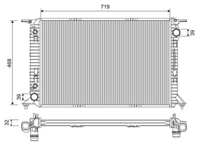 Радиатор, охлаждение двигателя VALEO 701228