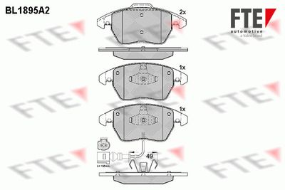 Bremžu uzliku kompl., Disku bremzes FTE 9010483