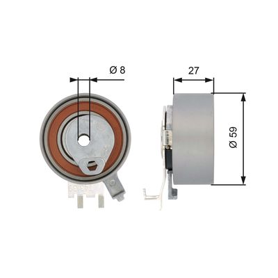 Натяжной ролик, ремень ГРМ GATES T43139