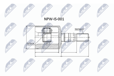 Шарнирный комплект, приводной вал NTY NPW-IS-001