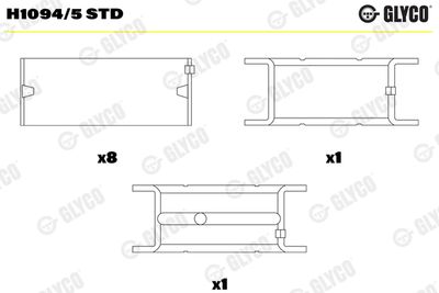 Подшипник коленвала GLYCO H1094/5 STD