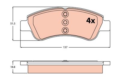 Bremžu uzliku kompl., Disku bremzes TRW GDB2327