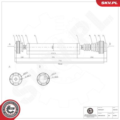 Приводной вал ESEN SKV 76SKV154