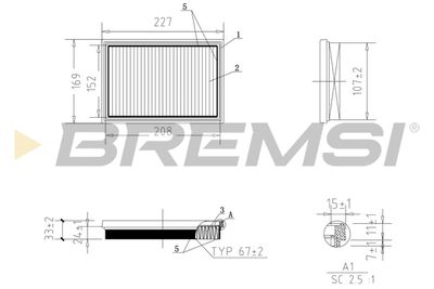 Воздушный фильтр BREMSI FA1058
