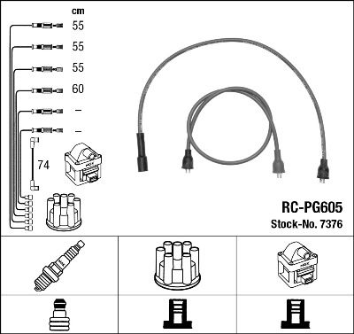 Augstsprieguma vadu komplekts NGK 7376