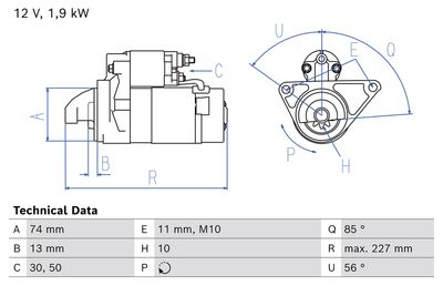 Стартер BOSCH 0 986 027 050