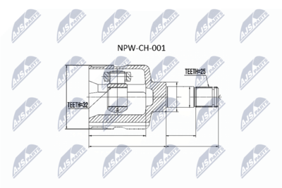 Шарнирный комплект, приводной вал NTY NPW-CH-001