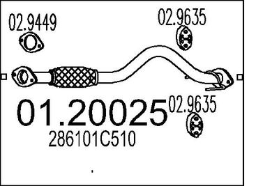 Труба выхлопного газа MTS 01.20025