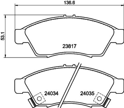 Bremžu uzliku kompl., Disku bremzes HELLA PAGID 8DB 355 011-081