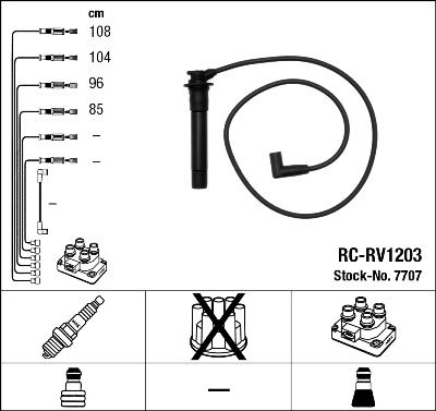 Augstsprieguma vadu komplekts NGK 7707