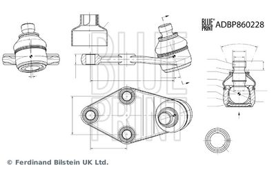 Balst-/Virzošais šarnīrs BLUE PRINT ADBP860228