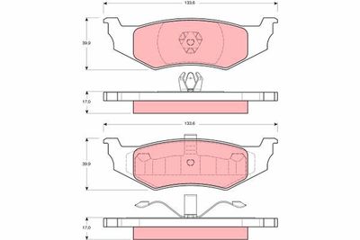 Bremžu uzliku kompl., Disku bremzes TRW GDB1234