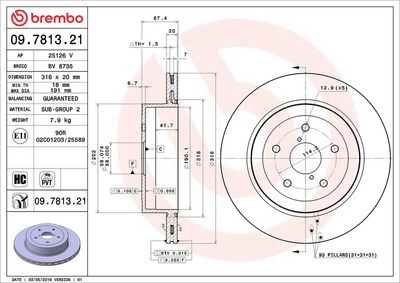 Bremžu diski BREMBO 09.7813.21