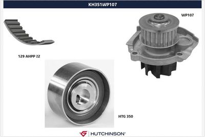 Ūdenssūknis + Zobsiksnas komplekts HUTCHINSON KH 351WP107